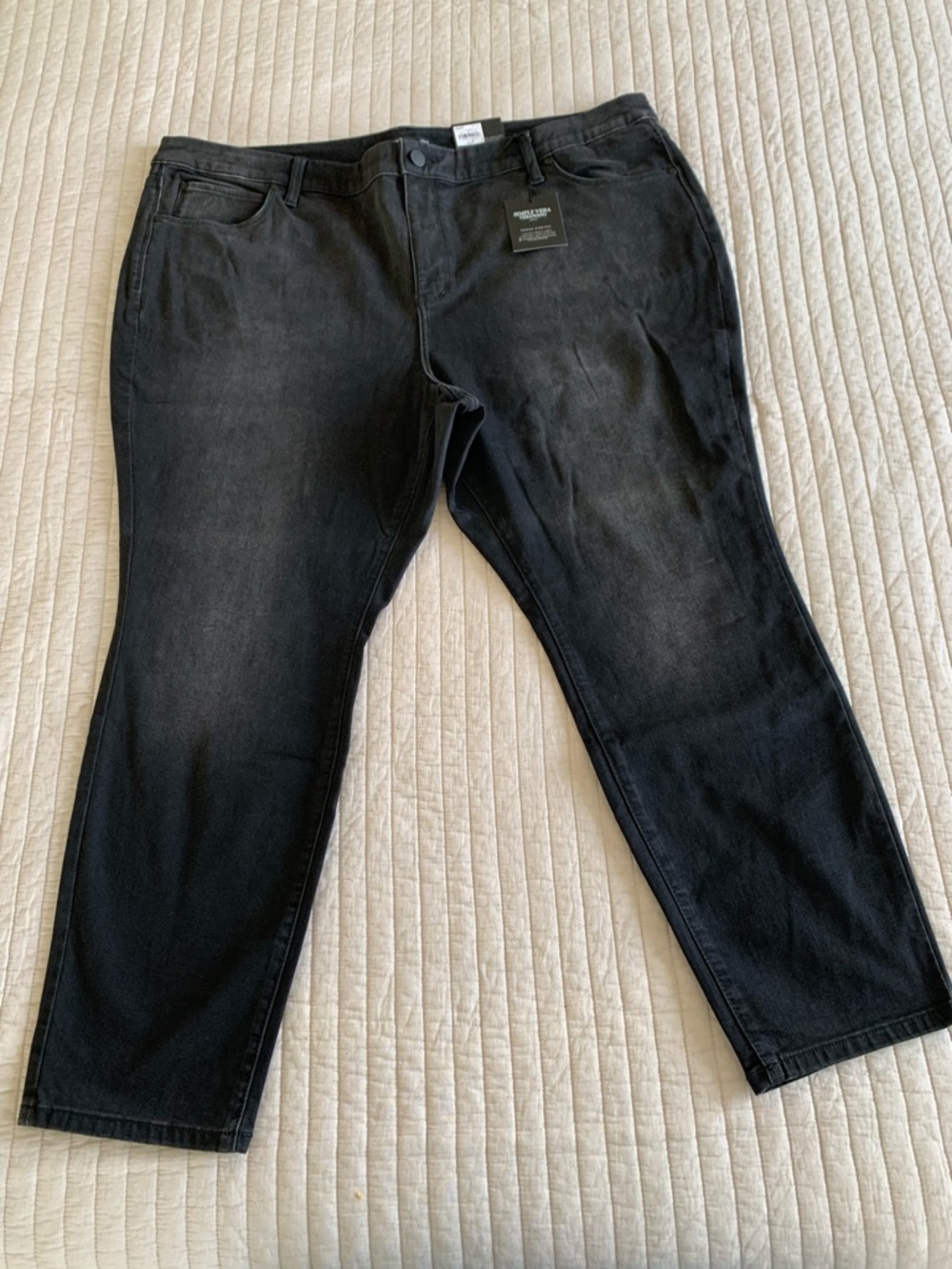 24W Plus Sz SIMPLY VERA VERA WANG Black Skinny Jeans NWT Mid rise power stretch